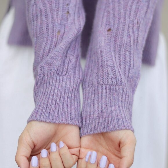 NWT -  Zadig & Voltaire 100% Cashmere Distressed Knit Sweater SJML1102F - Picture 7 of 10